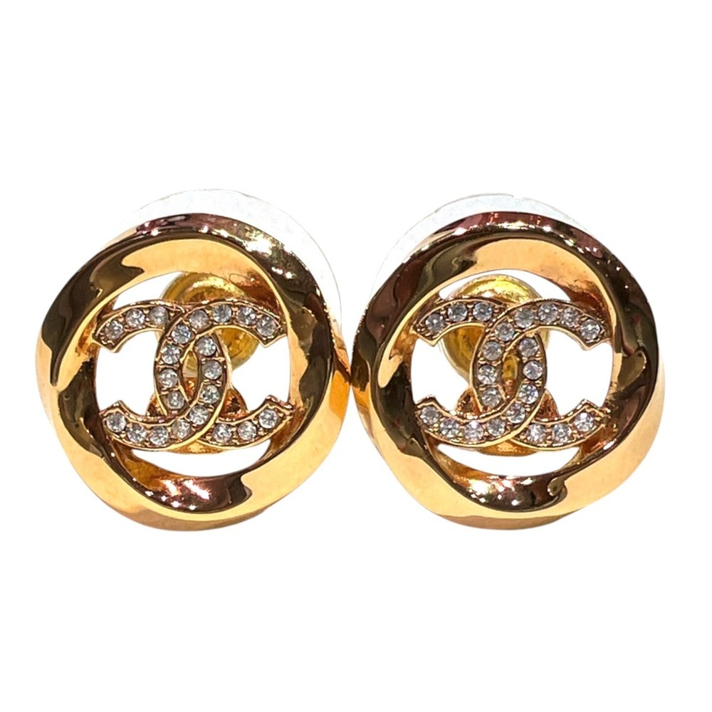 CHANEL Gold Logo Earrings
